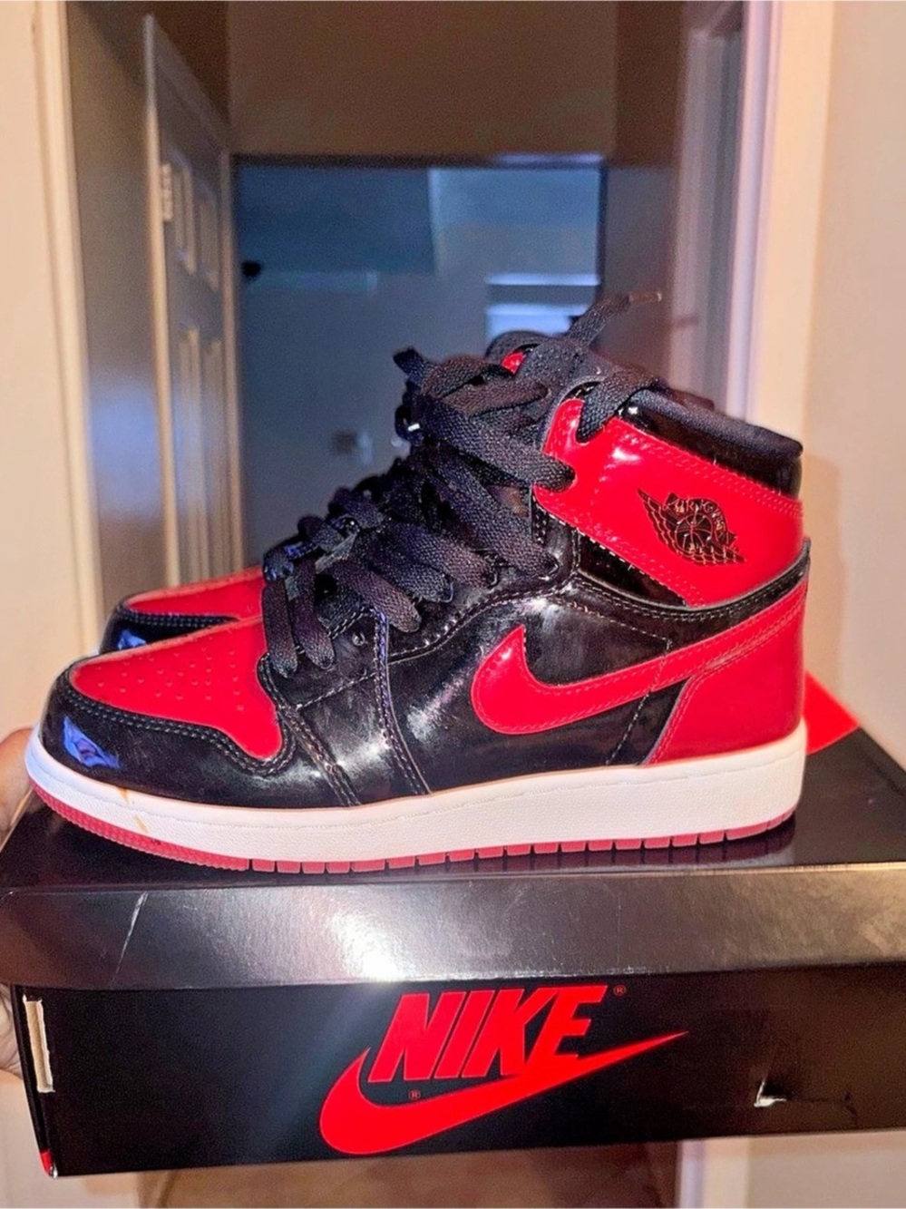 Nike Air Jordan 1 High-Top Sneakers in Red & Black Like New